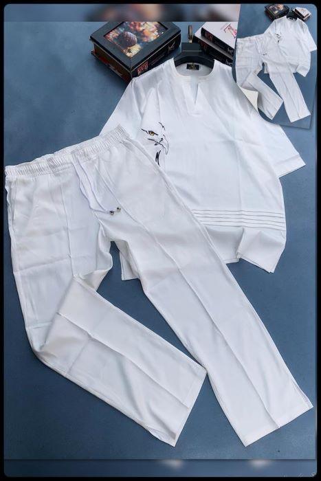 Men's White Summer 2 Pcs Set